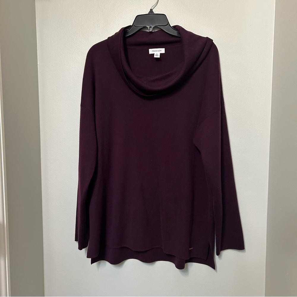 Calvin Klein Jeans‎ Pullover Sweater Women's Size L Purple Long Sleeve Career